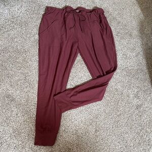 Grace & Lace Women’s Drawstring Joggers - Burgundy Wine